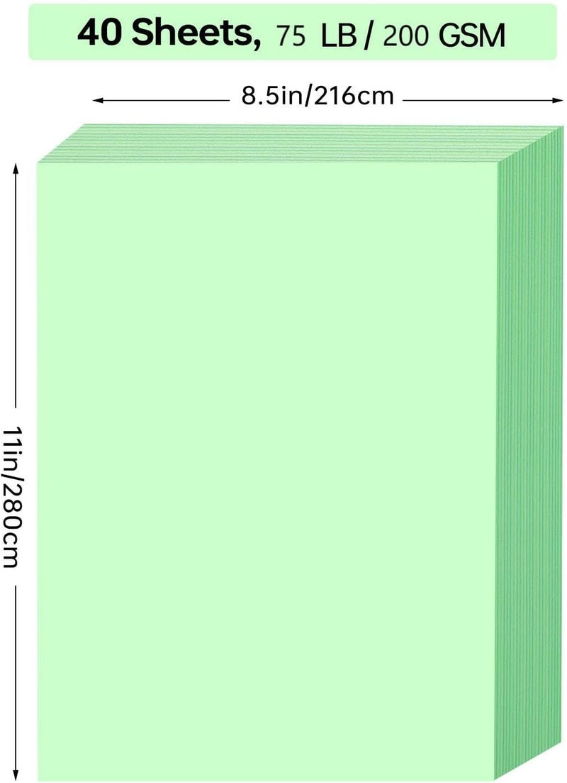 ALEWAPO Green Cardstock 8.5 x 11 Thick Paper, 40 Sheets, ThickPaper 75 LB/200 GSM, Cardstock Printer Paper 8.5 x 11, Green Card Stock for Invitations, Menus, Wedding, DIY Cards - Image 2